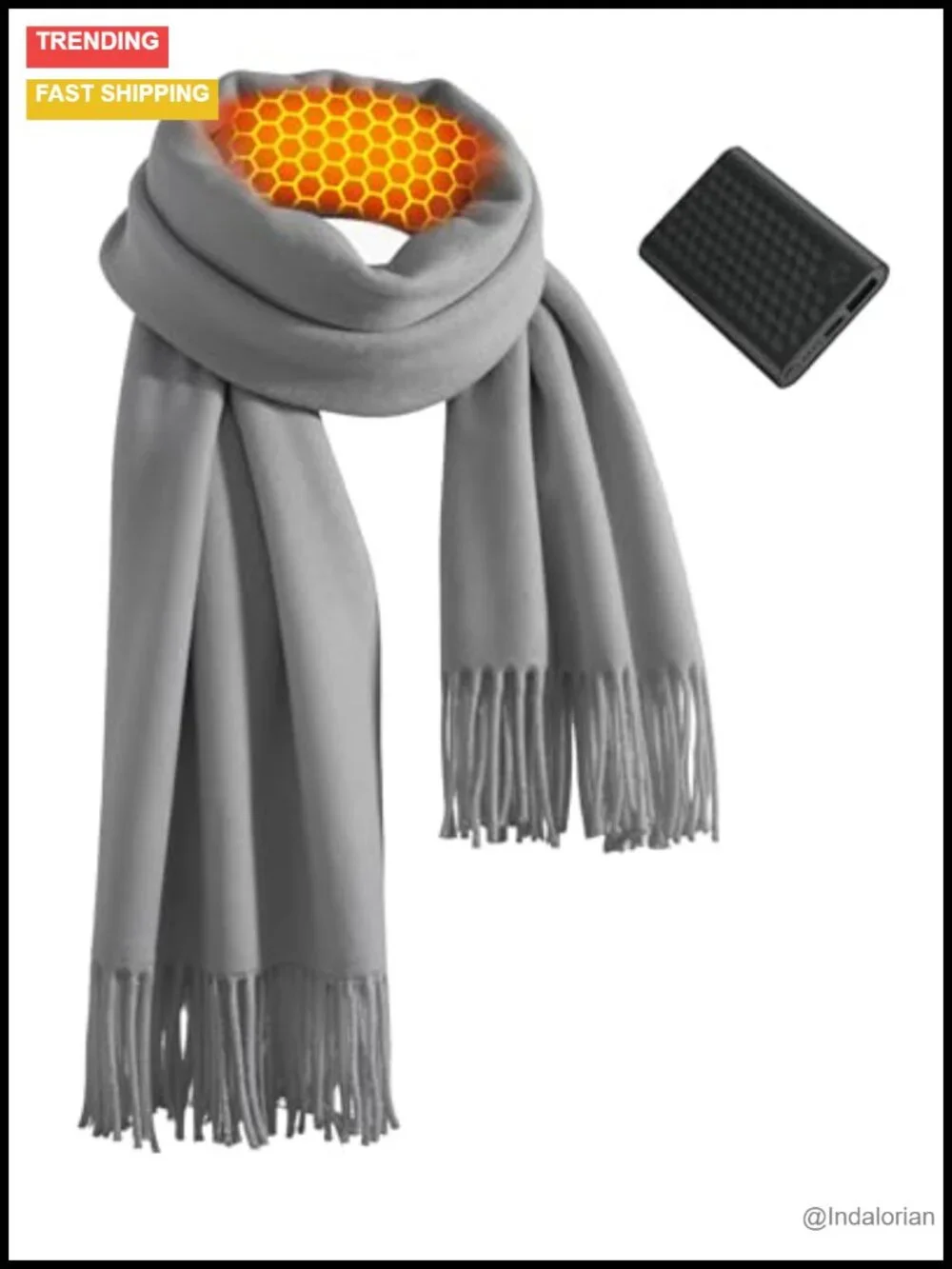 Graphene Heated Scarf for Women 6000mAh Fast Charge Cashmere Soft Plaid Battery